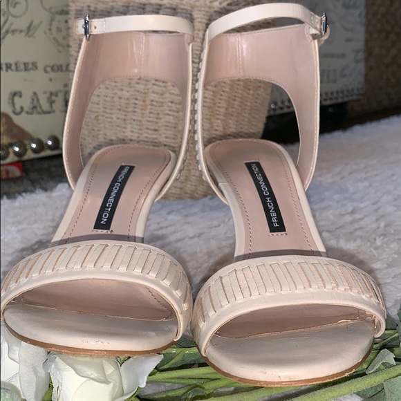 French Connection beige ankle strap 3.5 inch heel - Picture 6 of 8
